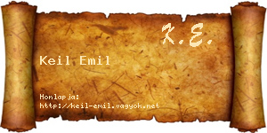Keil Emil névjegykártya